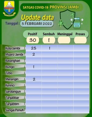 Terus Melonjak,  Covid-19 Jambi Bertambah 30 Kasus