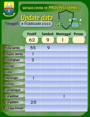 Kota Jambi dan Tanjabtim Mendominasi, 222 Orang Terkonfirmasi Positif COVID-19