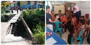 Jembatan Ambruk, Sejumlah Siswa SD Jatuh dan Terseret Arus Sungai