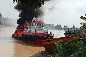 Kapal Tugboat Terbakar, Satu Orang Tewas