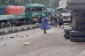 Empat Truk Terlibat Kecelakaan Beruntun, Satu Kernet  Tewas