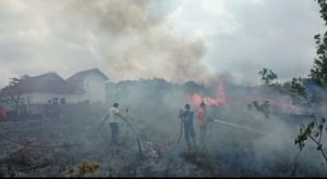 Kebakaran Lahan Nyaris Merembet ke Pemukiman Warga Wirotho Agung Tebo 