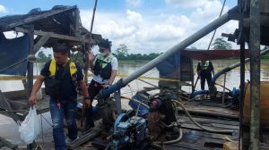 Tiga Pelaku PETI Nekat Nyebur ke Sungai Saat Digrebek