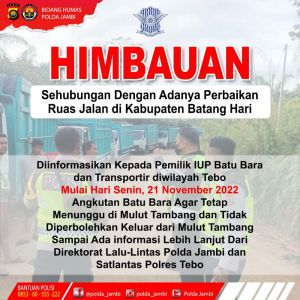 Aktivitas Angkutan Batu Bara Dihentikan Kembali