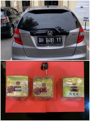 Polisi Temukan 3,25 Kg Sabu Dalam Mobil Honda Jazz 