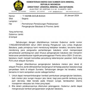 Kementrian ESDM Surati Gubernur Jambi Agar Pertimbangkan Buka Aktivitas Truk Batubara, Ini Alasannya