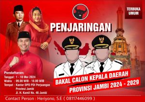 DPD PDIP Provinsi Jambi Buka Penjaringan Cakada, Hotman Sitanggang: Kita Buka Peluang dan Kesempatan