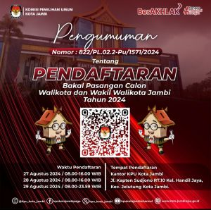 KPU Kota Jambi Umumkan Jadwal Pendaftaran Calon Walikota dan Wakil Walikota Jambi