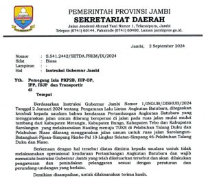 Pemprov Jambi Tegaskan Angkutan Batubara Masih Dilarang Lewat Jalan Umum