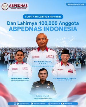 Cetak Sejarah, ABPEDNAS Raih 100 Ribu Anggota di Hari Lahir Pancasila 2026